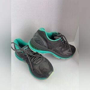 ASICS Women's Black and Teal Athletic Shoes